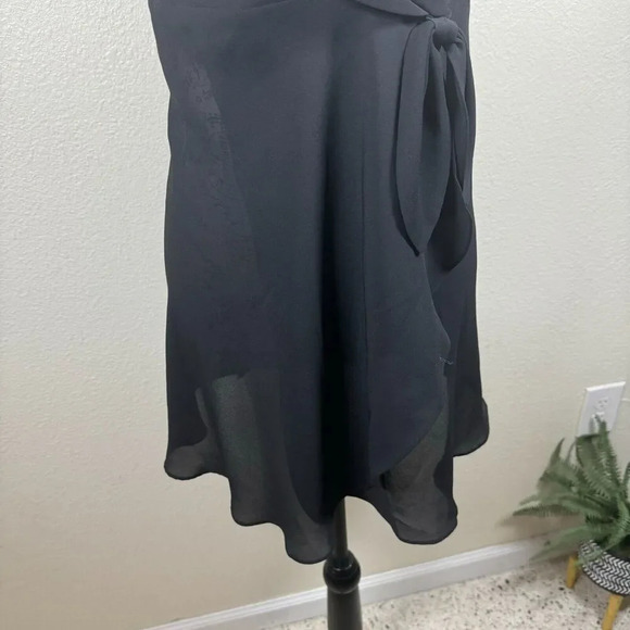 Victoria's Secret Vintage 80's Gold Label Black Sheer Chemise Wrap Style Size L - Picture 3 of 7